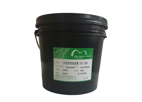 China Tinta curable ULTRAVIOLETA de color verde oscuro de la máscara de la soldadura para la capa lateral sola/del doble proveedor